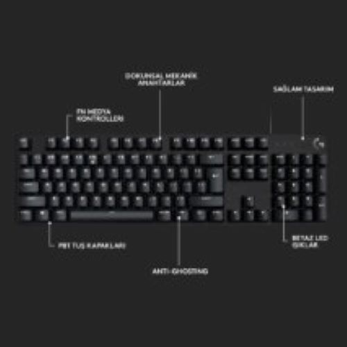 LOGITECH G413 SE AYDINLATMALI TAM BOYUTLU TÜRKÇE Q MEKANİK OYUN KLAVYESİ - SİYAH 920-010556 Hover