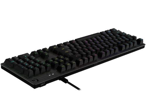 LOGITECH G G512 LIGHTSYNC RGB GX BLUE CLICKY ARKADAN AYDINLATMALI MEKANİK KABLOLU TÜRKÇE Q OYUNCU KLAVYESİ - SİYAH 920-008947 Hover