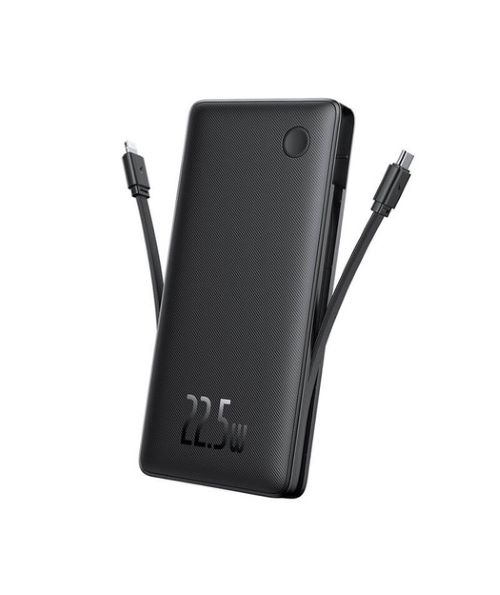 Baseus Airpow Lite Power Bank 10000mAh 22.5W Çift Kablo - Siyah